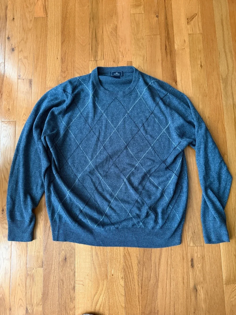 Dockers Blue Argyle Crewneck Sweater with Light Accent Lines